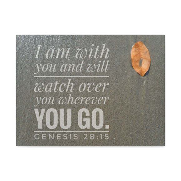 Scripture SignWatch Over You Genesis 28:15 Bible Verse Canvas Christian Wall